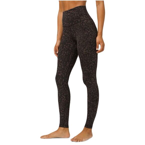 NWOT LULULEMON Wunder Under High Rise Legging in Wild Thing Brown Camo Size 2